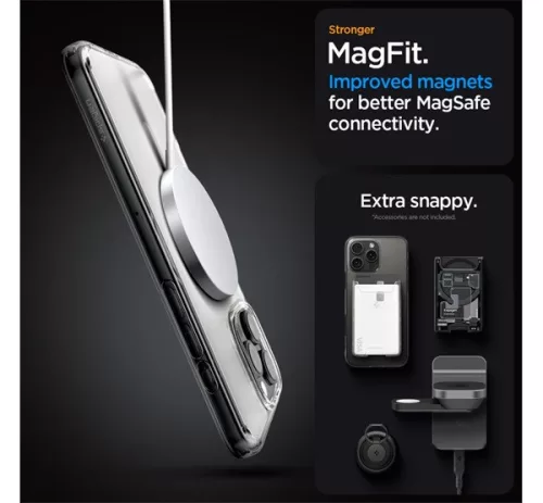 Spigen Ultra Hybrid MagFit Apple iPhone 16 Pro Max tok, MagSafe, Frost Clear tok, átlátszó