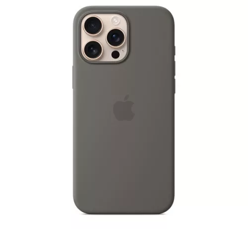 Apple iPhone 16 Pro Max MagSafe gyári szilikon tok, kőszürke