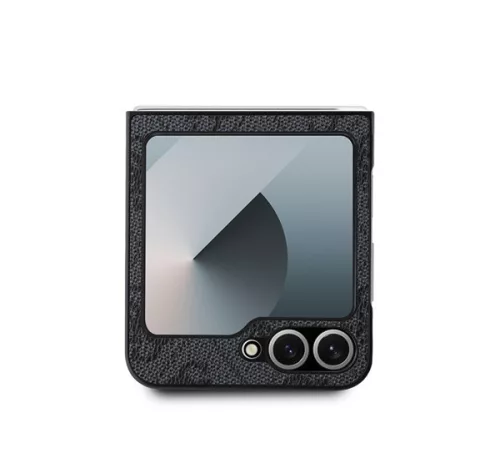Guess 4G Metal Logo PU Samsung Galaxy Z Flip 6 / Flip 7 FE hátlap tok, szürke