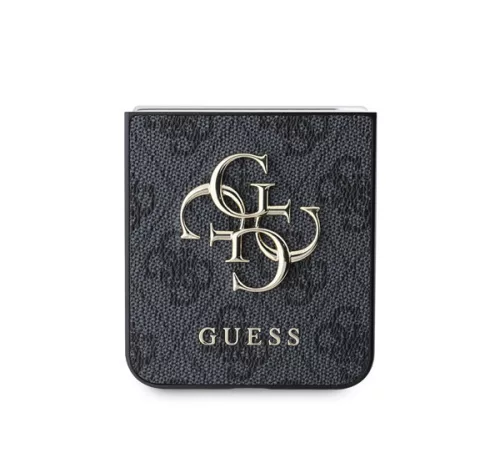 Guess 4G Metal Logo PU Samsung Galaxy Z Flip 6 / Flip 7 FE hátlap tok, szürke
