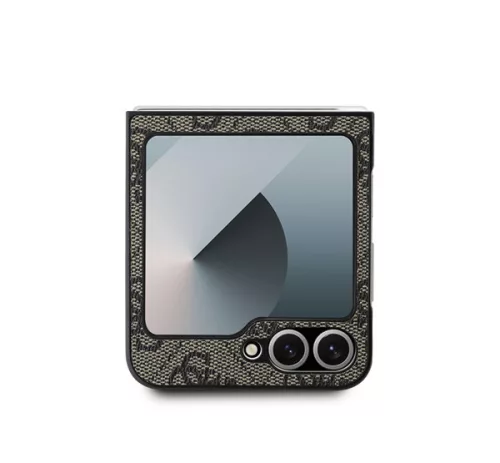 Guess 4G Metal Logo PU Samsung Galaxy Z Flip 6 / Flip 7 FE hátlap tok, barna