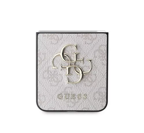 Guess 4G Metal Logo PU Samsung Galaxy Z Flip 6 / Flip 7 FE hátlap tok, rózsaszín
