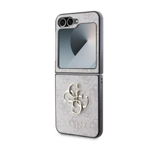 Guess 4G Metal Logo PU Samsung Galaxy Z Flip 6 / Flip 7 FE hátlap tok, rózsaszín