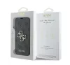 Guess 4G Metal Logo iPhone 16 Pro flip/oldalra nyíló tok, fekete GUBKP16L4GMGGR