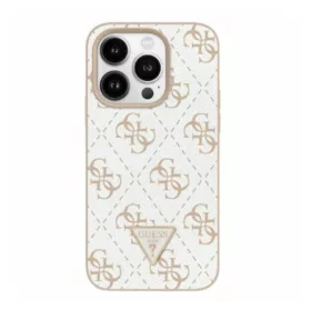   Guess New 4G Triangle iPhone 16 kemény hátlap tok, fehér GUHCP16SPG4GPH