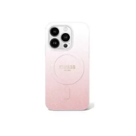   Guess IML Glitter Gradient iPhone 16 Pro MagSafe kemény hátlap tok, rózsaszín GUHMP16LHGRCELP
