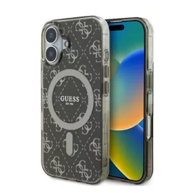   Guess IML 4G Background iPhone 16 MagSafe kemény hátlap tok, barna GUHMP16SH4DTEW