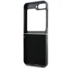 DKNY PU Leather Checkered Pattern and Stripe Samsung Galaxy Z Flip 6 / Flip 7 FE hátlap tok, fekete