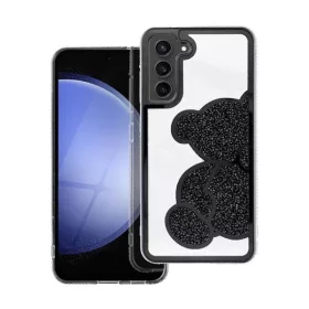   Teddy Bear Samsung Galaxy A25 5G csillogó köves tok, fekete