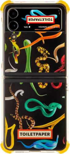 Samsung Galaxy Flip4 Toiletpaper kígyó mintás gyári tok, fekete (GP-FPF721HICBY)