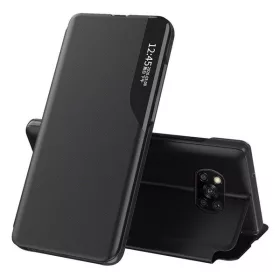   Apple Wooze FashionBook iPhone 16 oldalra nyíló tok, stand, fekete