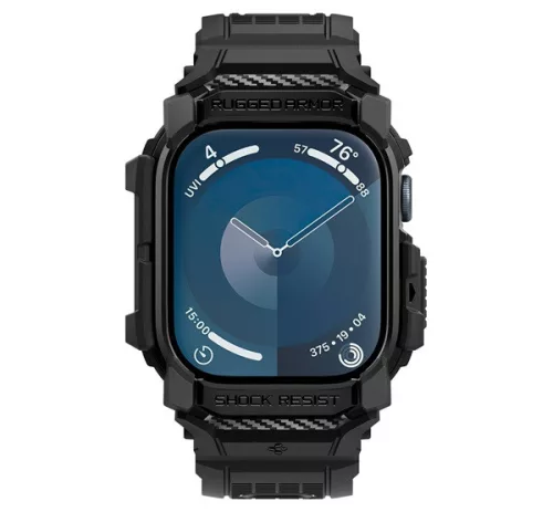 Spigen Rugged Armor Pro Apple Watch 10 46mm tok, Matte Black, fekete