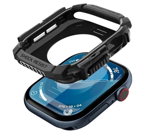 Spigen Rugged Armor Apple Watch 11 / Watch 10 46mm tok, Matte Black, fekete