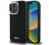 DKNY Plain Silver Logo iPhone 16 Pro Max MagSafe hátlap tok, fekete DKHMP16XPSCMCLK