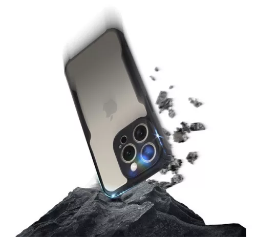 Samsung Galaxy A16 ütésálló tok erősített peremmel, fekete