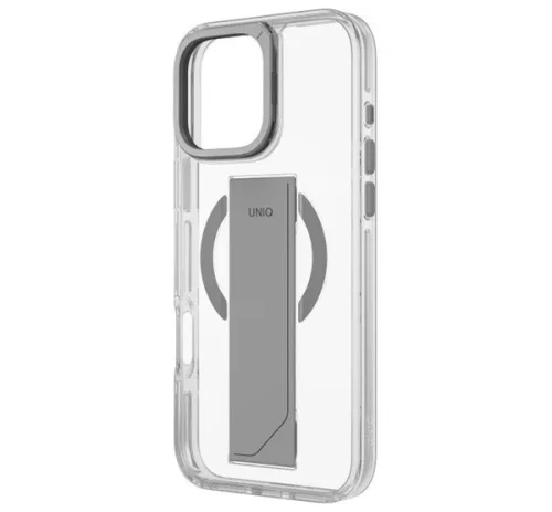 Uniq Heldro Max iPhone 16 Pro Max MagSafe tok kitámasztóval,  átlátszó