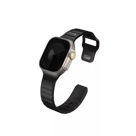   Uniq Stride KFM Apple Watch 49mm gumis szilikon szíj, fekete
