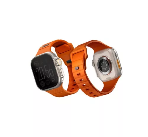 Uniq Stride KFM Apple Watch 49mm gumis szilikon szíj, narancs