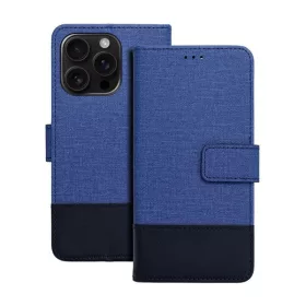   Gomma iPhone 16 Pro Max flip/oldalra nyíló tok kártyatartó résszel, kék