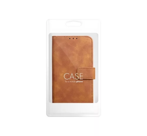 Tender Book Samsung Galaxy A53 5G flip/oldalra nyíló műbőr tok kártyatartó résszel, barna