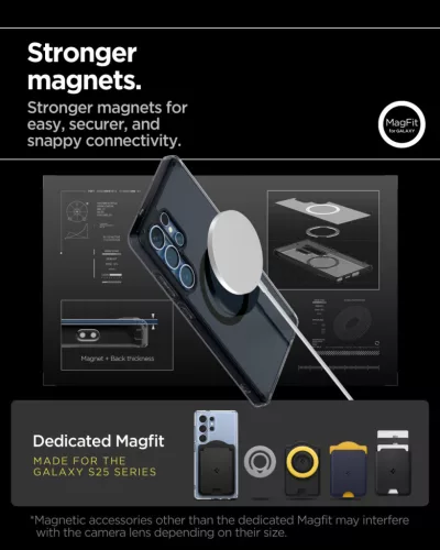 Spigen Ultra Hybrid MagFit Samsung Galaxy S25 Ultra tok, Frost Black, fekete