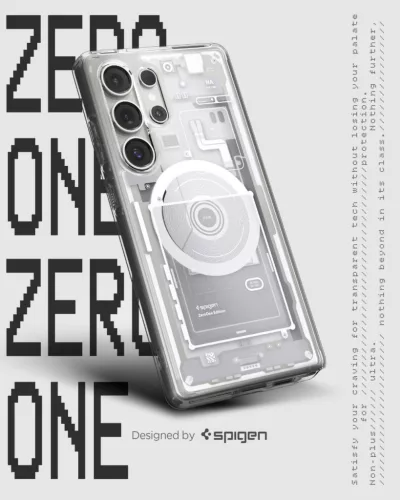 Spigen Ultra Hybrid MagFit Samsung Galaxy S25 Ultra tok, Zero One, fehér