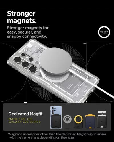 Spigen Ultra Hybrid MagFit Samsung Galaxy S25 Ultra tok, Zero One, fehér