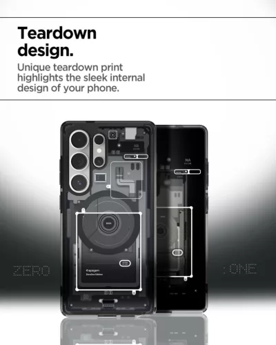 Spigen Ultra Hybrid MagFit Samsung Galaxy S25 Ultra tok, Zero One, fekete