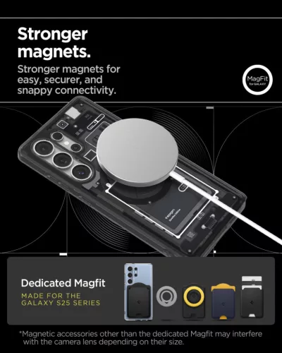 Spigen Ultra Hybrid MagFit Samsung Galaxy S25 Ultra tok, Zero One, fekete