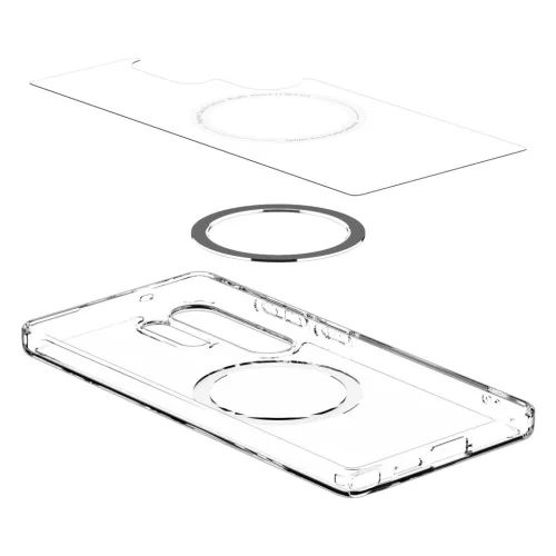 Spigen Ultra Hybrid MagFit Samsung Galaxy S25 Ultra tok, átlátszó-fehér