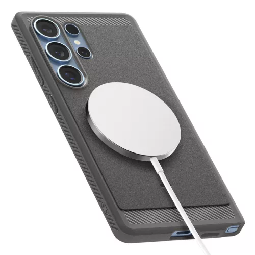 Spigen Rugged Armor MagFit Samsung Galaxy S25 Ultra tok, Marble, szürke