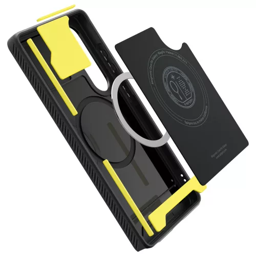 Spigen Rugged Armor MagFit Samsung Galaxy S25 Ultra tok, Matte Black, fekete