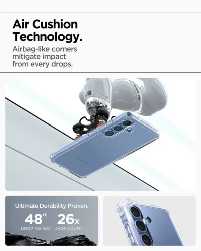 Spigen Ultra Hybrid Samsung Galaxy S25 tok, Crystal Clear, átlátszó