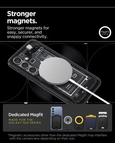 Spigen Ultra Hybrid MagFit Samsung Galaxy S25 tok, Zero One, fekete