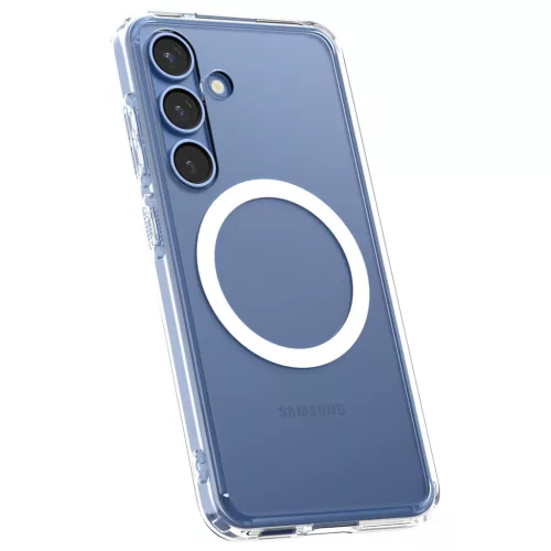 Spigen Ultra Hybrid MagFit Samsung Galaxy S25 tok, Clear White, átlátszó-fehér