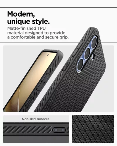 Spigen Liquid Air Samsung Galaxy S25 tok, Matte Black, fekete