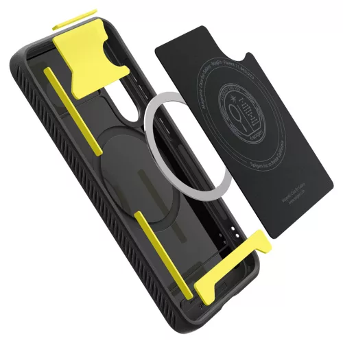 Spigen Rugged Armor MagFit Samsung Galaxy S25 tok, Matte Black, fekete