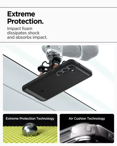 Spigen Rugged Armor MagFit Samsung Galaxy S25 tok, Matte Black, fekete