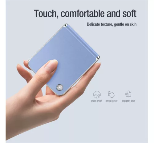 Nillkin CamShield Flip Samsung Galaxy Z Flip 6 / Flip 7 FE vegán bőr tok, fekete