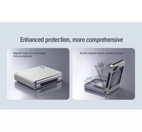 Nillkin CamShield Flip Samsung Galaxy Z Flip 6 / Flip 7 FE vegán bőr tok, fekete