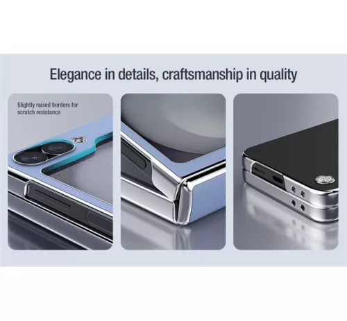 Nillkin CamShield Flip Samsung Galaxy Z Flip 6 / Flip 7 FE vegán bőr tok, fekete