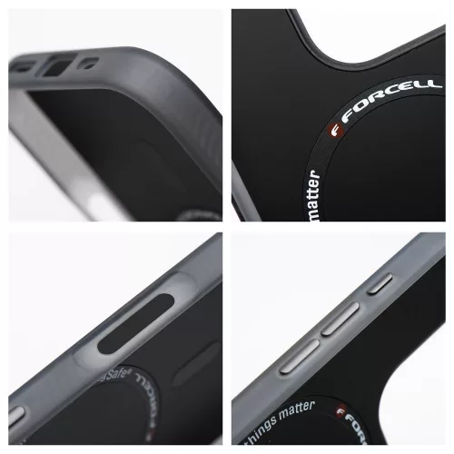 Forcell F-Protect Levels Samsung Galaxy S25 ütésálló MagSafe tok, Cyber, kék-szürke