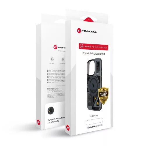Forcell F-Protect Levels Samsung Galaxy S25 ütésálló MagSafe tok, Cyber, kék-szürke