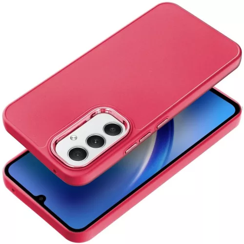 Frame Samsung Galaxy S25 Ultra közepesen ütésálló tok kameravédő kerettel, magenta