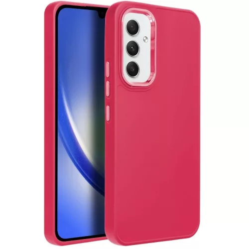 Frame Samsung Galaxy S25 Ultra közepesen ütésálló tok kameravédő kerettel, magenta