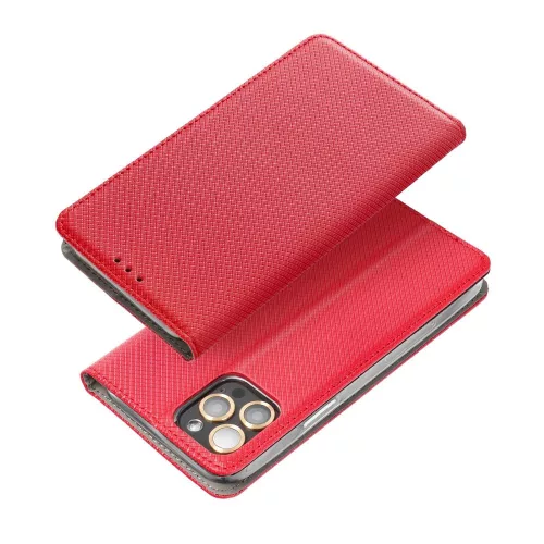 Magnet Samsung Galaxy S25 Ultra mágneses flip tok, piros