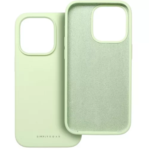 Roar Samsung Galaxy S25+ prémium szilikon tok velúr béléssel, világoszöld