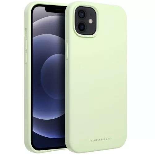 Roar Samsung Galaxy S25+ prémium szilikon tok velúr béléssel, világoszöld