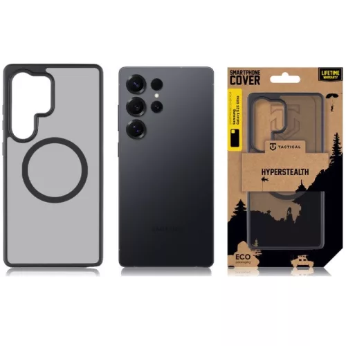 Tactical MagForce Hyperstealth Samsung Galaxy S25 Ultra hátlap tok, áttetsző/sötétszürke