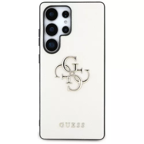 Guess Grained Big 4G Logo Small Classic Logo Samsung Galaxy S25 Ultra  kemény hátlap tok, bézs